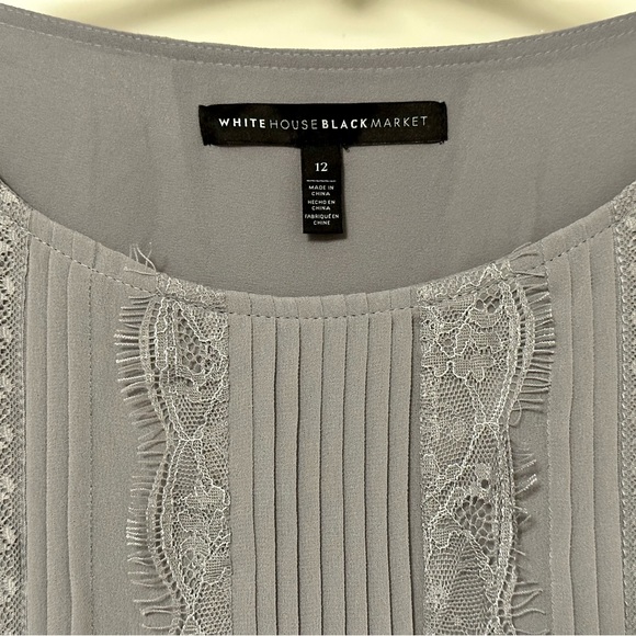 Exquisite White House Black Market Grey Tunic Size 12 - Picture 3 of 9